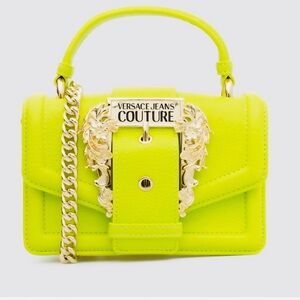 Versace Jeans Collection Lime Bag with Gold Accents authentic and brand new
